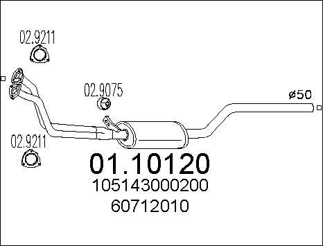 MTS 01.10120 - Exhaust Pipe www.avaruosad.ee