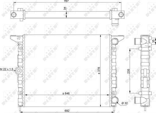 NRF 519523 - Radiaator,mootorijahutus www.avaruosad.ee