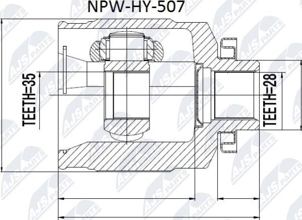 NTY NPW-HY-507 - Joint Kit, drive shaft www.avaruosad.ee