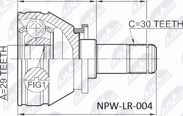 NTY NPW-LR-004 - Joint Kit, drive shaft www.avaruosad.ee