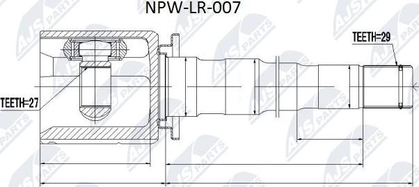 NTY NPW-LR-007 - Joint Kit, drive shaft www.avaruosad.ee