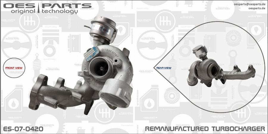 OES PARTS ES-07-0420 - Турбокомпрессор, наддув www.avaruosad.ee