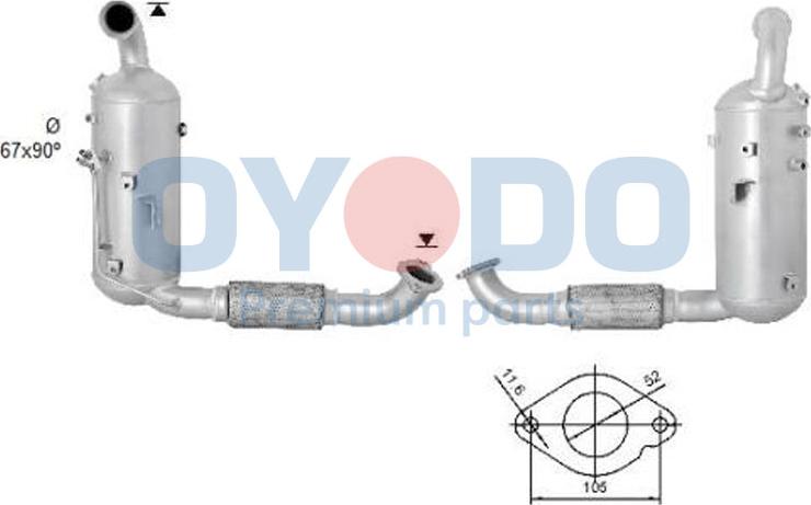 Oyodo 20N0057-OYO - Сажевый / частичный фильтр, система выхлопа ОГ www.avaruosad.ee