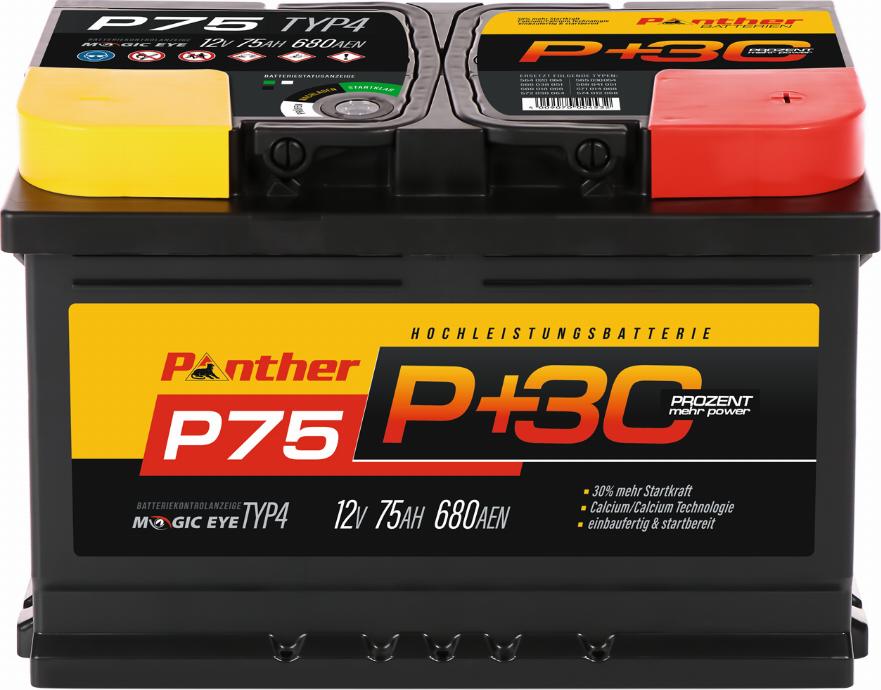 PANTHER SB.P75 - Стартерная аккумуляторная батарея, АКБ www.avaruosad.ee
