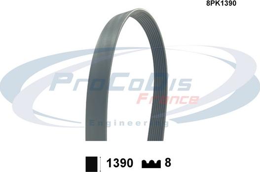 Procodis France 8PK1390 - V-Ribbed Belts www.avaruosad.ee