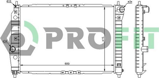 Profit PR 1703A1 - Radiaator,mootorijahutus www.avaruosad.ee