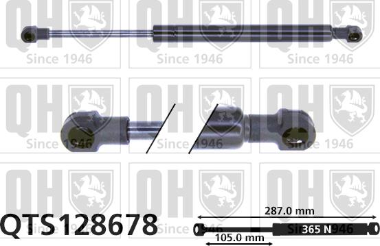 Quinton Hazell QTS128678 - Gas Spring, boot-/cargo area www.avaruosad.ee