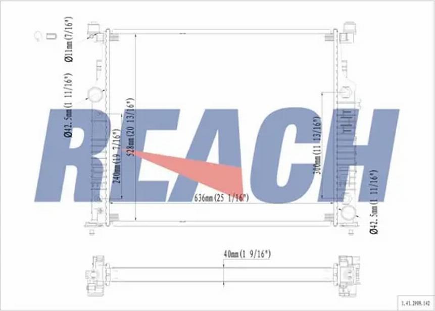 REACH 1.41.2909.142 - Radiaator,mootorijahutus www.avaruosad.ee
