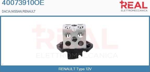 REAL 40073910OE - Pre-resistor, electro motor radiator fan www.avaruosad.ee
