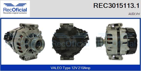 RECOFICIAL REC3015113.1 - Alternator, starter www.avaruosad.ee