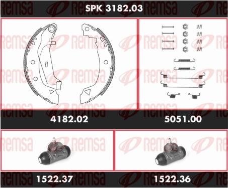 Remsa SPK 3182.03 - Brake Set, drum brakes www.avaruosad.ee
