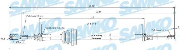 Samko C0755B - Cable, parking brake www.avaruosad.ee