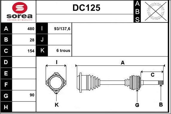 Sera DC125 - Drive Shaft www.avaruosad.ee