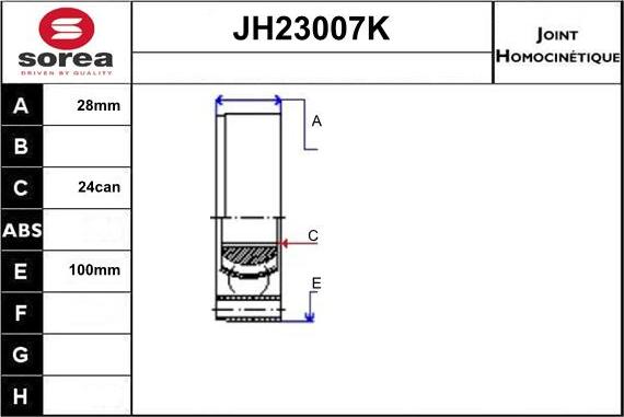 Sera JH23007K - Joint Kit, drive shaft www.avaruosad.ee
