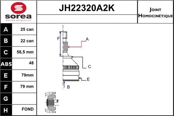 Sera JH22320A2K - Joint Kit, drive shaft www.avaruosad.ee