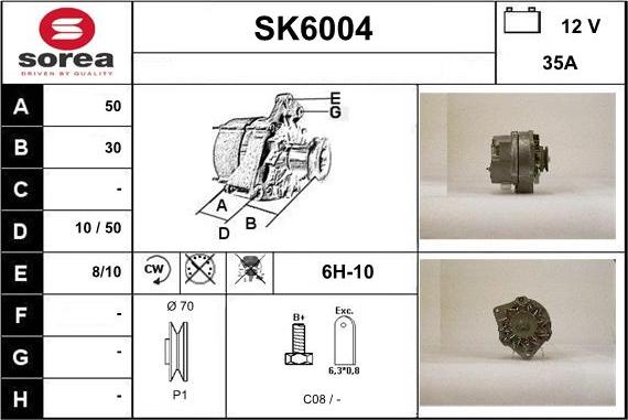 Sera SK6004 - Alternator www.avaruosad.ee
