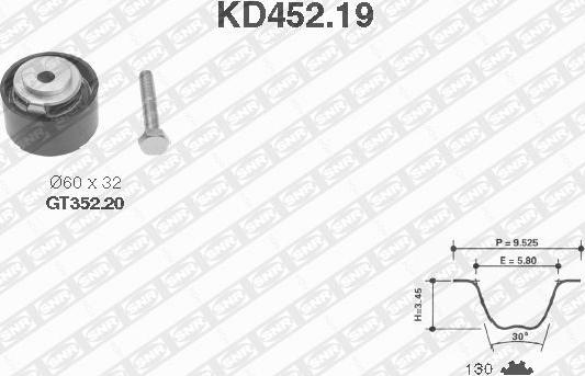 SNR KD452.19 - Timing Belt Set www.avaruosad.ee