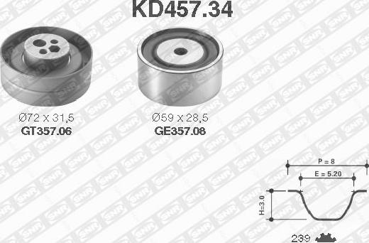 SNR KD457.34 - Timing Belt Set www.avaruosad.ee