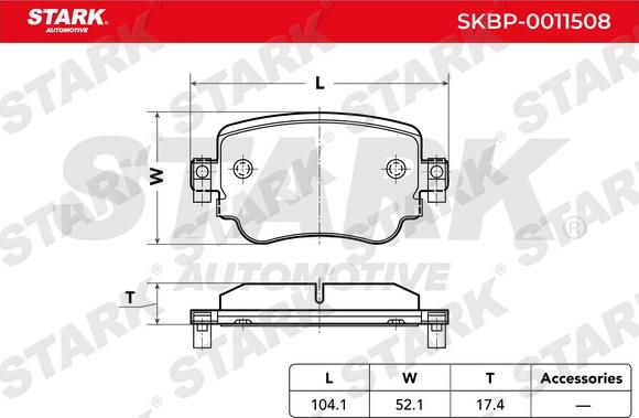 Stark SKBP-0011508 - Brake Pad Set, disc brake www.avaruosad.ee