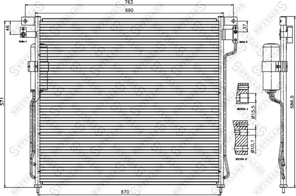 Stellox 10-45383-SX - Condenser, air conditioning www.avaruosad.ee