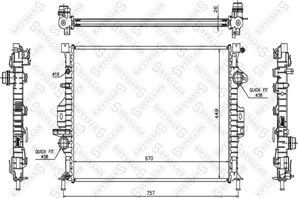 Stellox 10-26464-SX - Radiaator,mootorijahutus www.avaruosad.ee