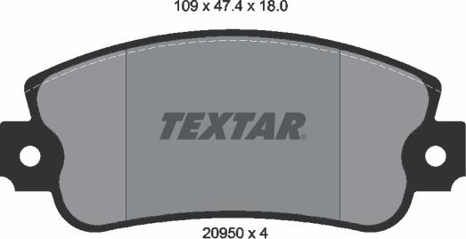 Textar 2095005 - Kit de plaquettes de frein, frein à disque www.avaruosad.ee
