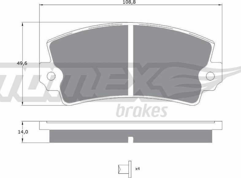 TOMEX brakes TX 10-43 - Brake Pad Set, disc brake www.avaruosad.ee