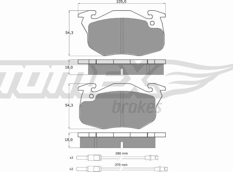 TOMEX brakes TX 10-341 - Brake Pad Set, disc brake www.avaruosad.ee