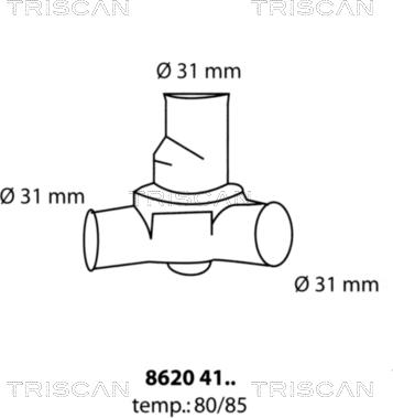 Triscan 8620 4185 - Thermostat, coolant www.avaruosad.ee