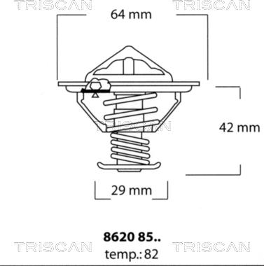 Triscan 8620 8582 - Thermostat, coolant www.avaruosad.ee
