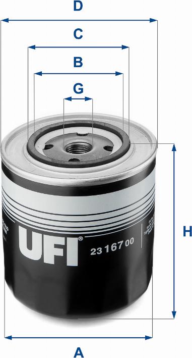 UFI 23.167.00 - Oil Filter www.avaruosad.ee
