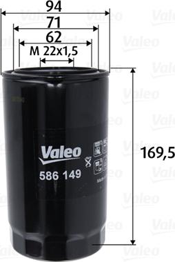Valeo 586149 - Oil Filter www.avaruosad.ee