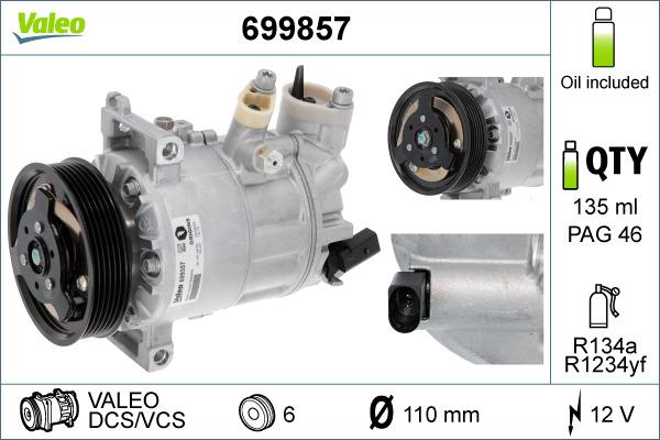 Valeo 699857 - Compressor, air conditioning www.avaruosad.ee