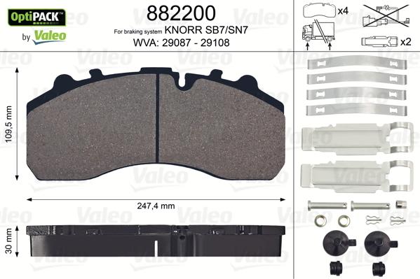 Valeo 882200 - Bremseklodser www.avaruosad.ee