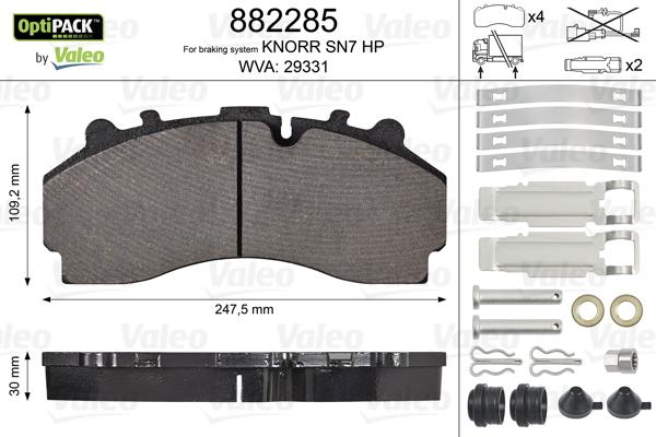 Valeo 882285 - Bremseklodser www.avaruosad.ee