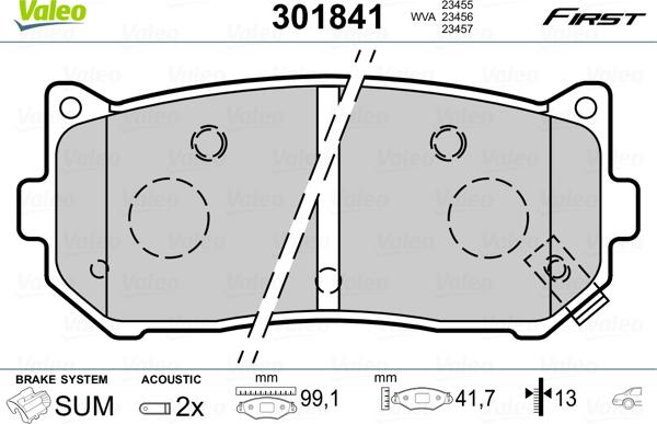Valeo 301841 - Kit de plaquettes de frein, frein à disque www.avaruosad.ee