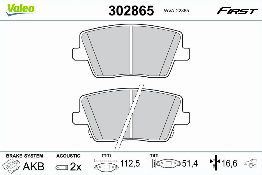 Valeo 302865 - Kit de plaquettes de frein, frein à disque www.avaruosad.ee