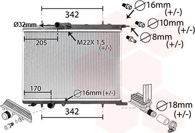 Van Wezel 40002300 - Radiator, engine cooling www.avaruosad.ee