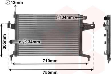 Van Wezel 37002306 - Radiaator,mootorijahutus www.avaruosad.ee