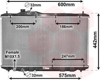 Van Wezel 25002296 - Radiaator,mootorijahutus www.avaruosad.ee