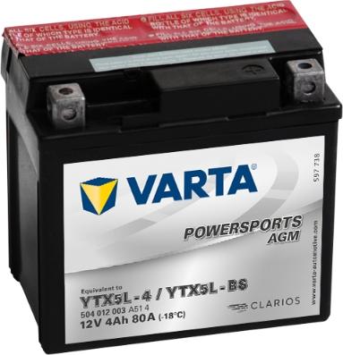 Varta 504012008I314 - Стартерная аккумуляторная батарея, АКБ www.avaruosad.ee