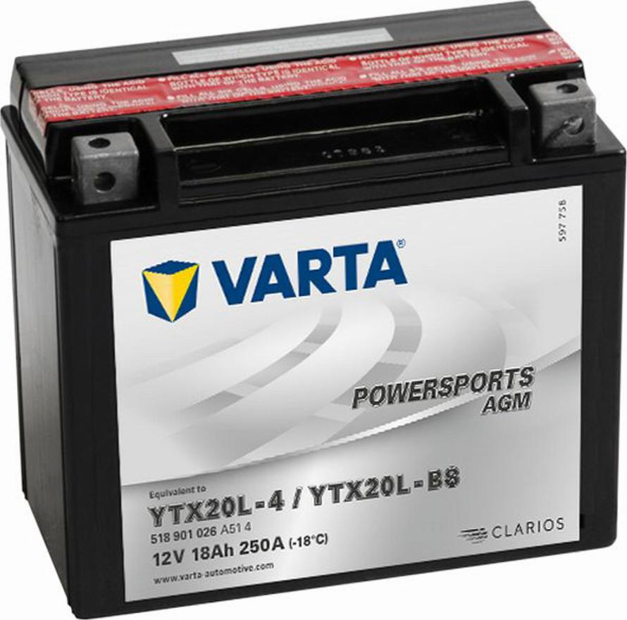 Varta 518901026 - Стартерная аккумуляторная батарея, АКБ www.avaruosad.ee