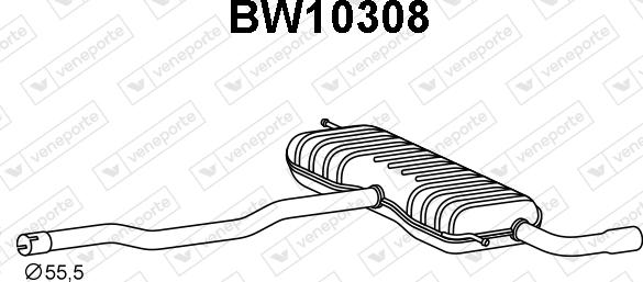 Veneporte BW10308 - Izplūdes gāzu trokšņa slāpētājs (pēdējais) www.avaruosad.ee