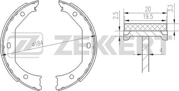 Zekkert BK-4136 - Brake Set, drum brakes www.avaruosad.ee