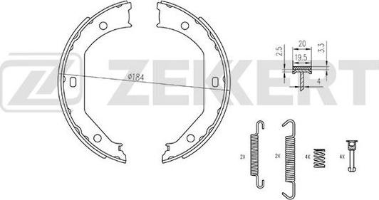 Zekkert BK-4321 - Brake Set, drum brakes www.avaruosad.ee