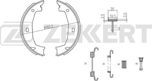 Zekkert BK-4322 - Brake Set, drum brakes www.avaruosad.ee