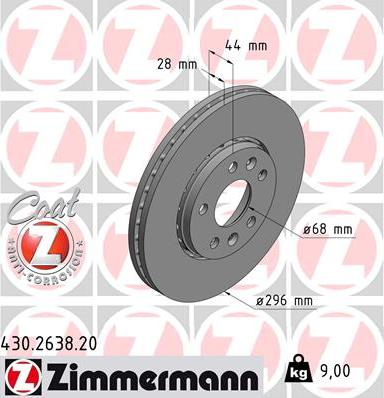 Zimmermann 430.2638.20 - Bremseskive www.avaruosad.ee