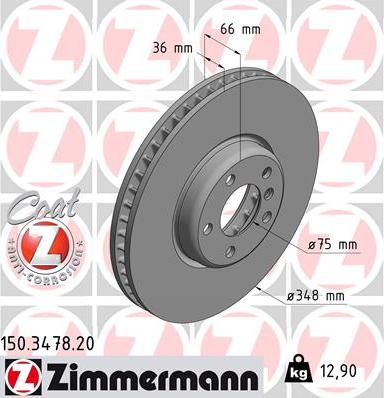 Zimmermann 150.3478.20 - Brake Disc www.avaruosad.ee