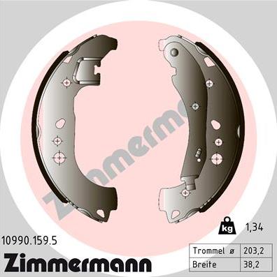 Zimmermann 10990.159.5 - Brake Set, drum brakes www.avaruosad.ee
