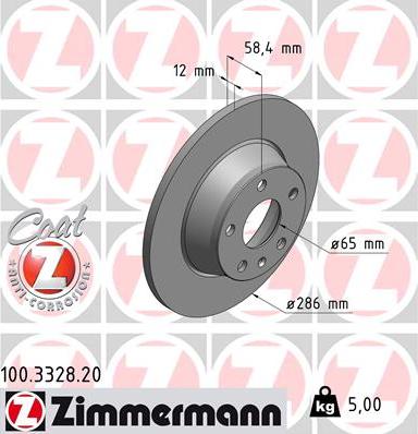 Zimmermann 100.3328.20 - Brake Disc www.avaruosad.ee